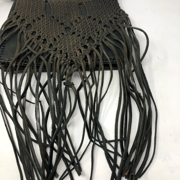 Boho Leather Fringed Crossbody Bag - Picture 3 of 16